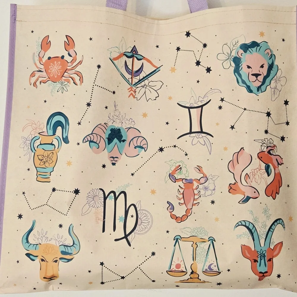 Zodiac Signs Pisces Libra Scorpio Horoscope Gift Bag Recycled Reusable TJMaxx
